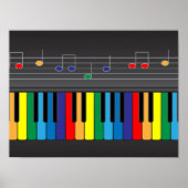 Poster Clavier de piano coloré (Devant)