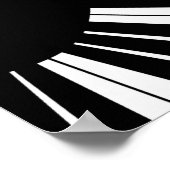 Poster Clavier de piano noir et blanc Design de musique r (Coin)