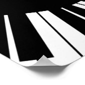 Poster Clavier de piano noir et blanc Design de musique r (Coin)