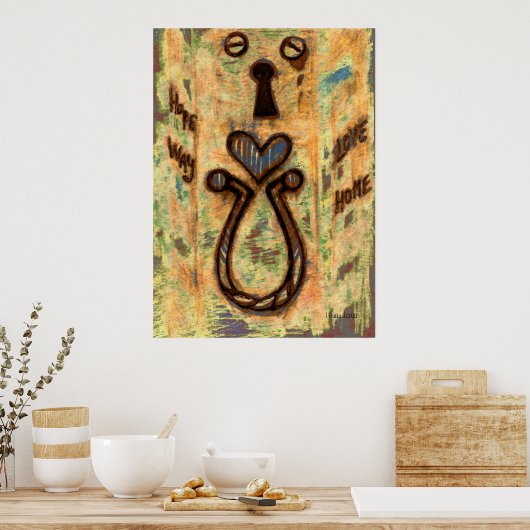 Poster Clavier et coeur (Cuisine)