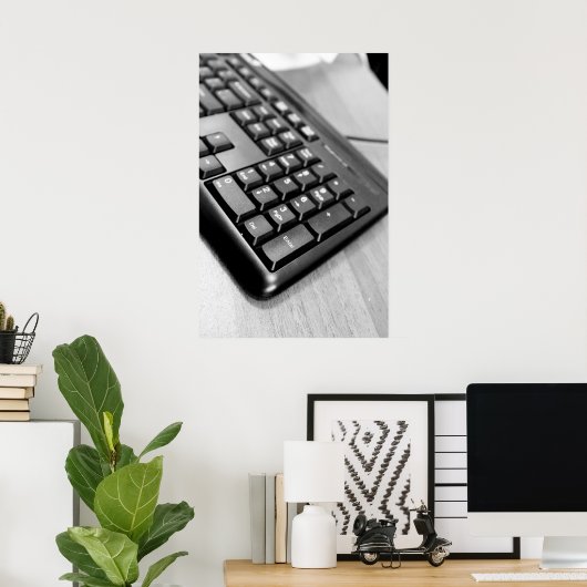 Poster Clavier informatique (Bureau à domicile)