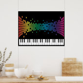 Poster Clavier instrumental piano de musique multicolore (Cuisine)