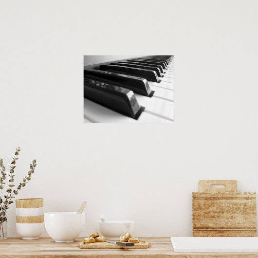 Poster Clavier - noir et blanc (Cuisine)