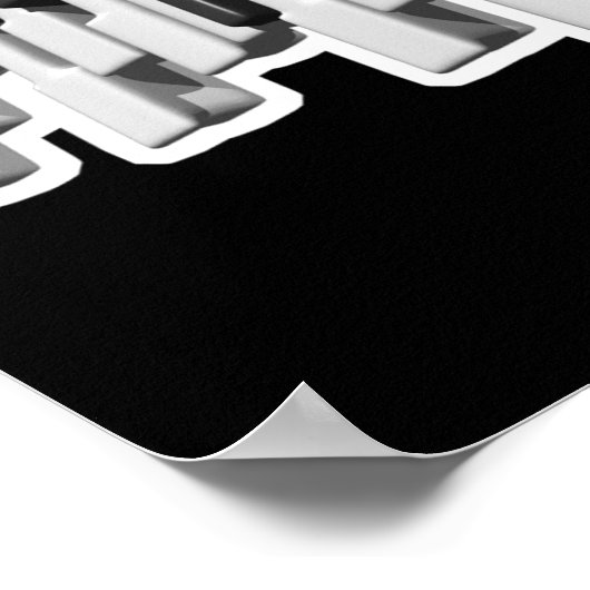 Poster clavier piano touches design (Coin)