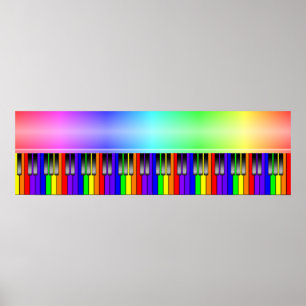 Poster Clavier pour piano arc-en-ciel