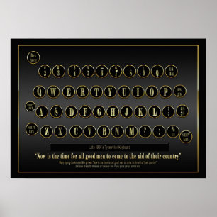 POSTER CLAVIER vintage TYPEWRITER