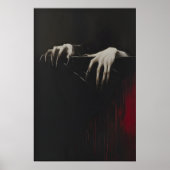 Poster Clawed Hands Dracula Vampire Print, Gothic Art Dar (Devant)