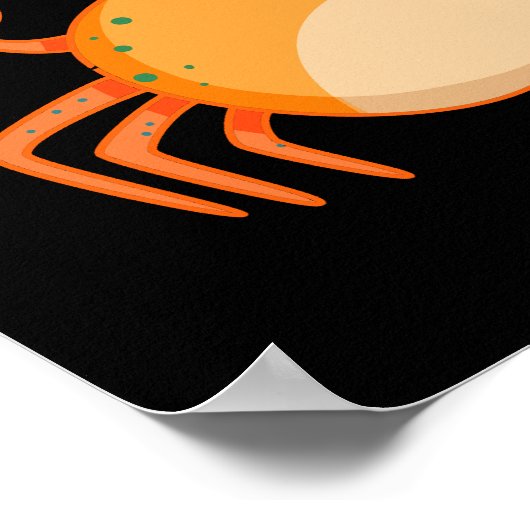 Poster Clawsome Funny Awesome Crab Pun Dark BG (Coin)