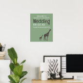 Poster Clay Safari Giraffe, Mariage rustique Bienvenue (Bureau à domicile)