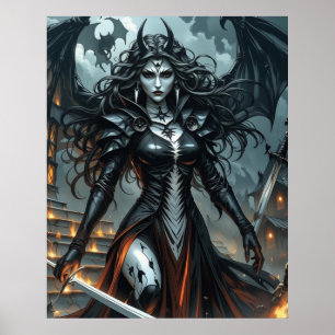 Poster Claymore Imaginaire sombre Guerrier gothiqu