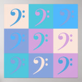 Poster Clé de Fa Musique Couleurs Pastel (Devant)