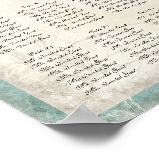 Poster Clé de ma table de réception de la colombe du coeu (Coin)