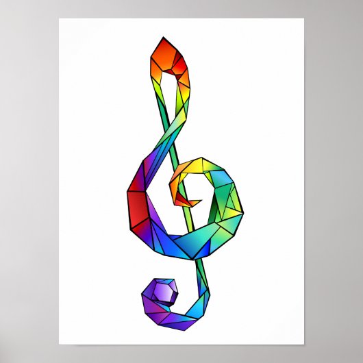Poster Clé de musique arc-en-ciel (Devant)