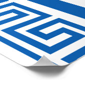 Poster Clé grecque Motif bleu et blanc (Coin)
