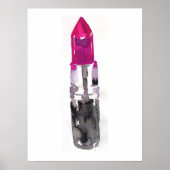 Poster Clé minimaliste rose Aquarelle noire (Devant)