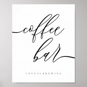 Poster Clean Coffee Bar amour brasserie Mariage réception