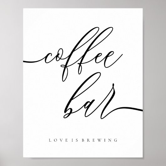 Poster Clean Coffee Bar amour brasserie Mariage réception (Devant)