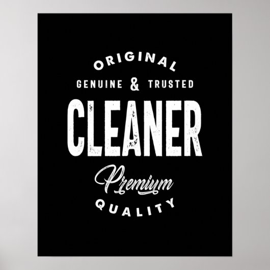 Poster Cleaner Titre de l'emploi Teft Gift Mens Femmes (Devant)