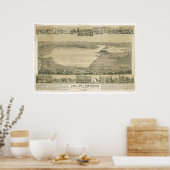 Poster Clear Lake, CA. Carte panoramique (0289A) (Cuisine)