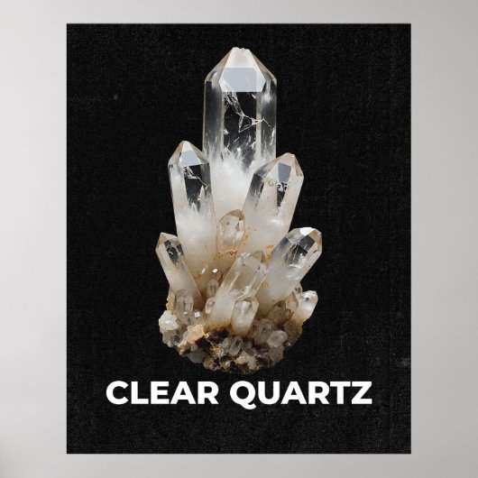 Poster Clear Quartz Crystal Cluster (Devant)