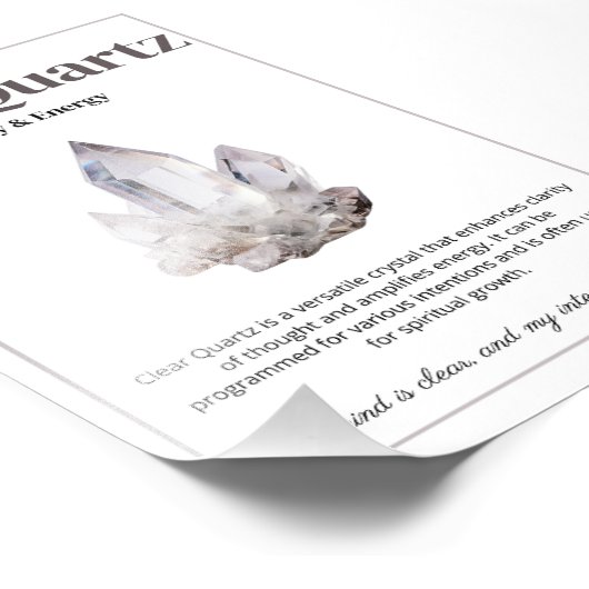 Poster Clear Quartz crystal meaning (Coin)