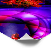 Poster Clearly | Art fractal rouge et bleu (Coin)