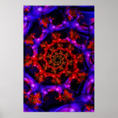 Poster Clearly | Art fractal rouge et bleu (Devant)
