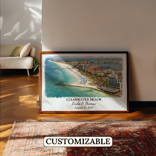 Poster Clearwater Beach Florida Poster, Watercolor