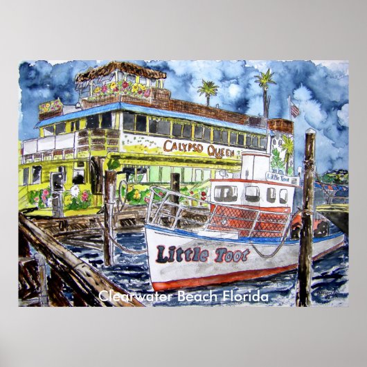 Poster Clearwater_boat_paint, Plage Clearwater Floride (Devant)