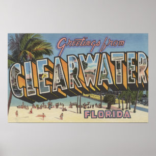 Poster Clearwater, Floride - Grandes Lettres Scènes 2