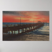 Poster Clearwater, Floride - Sunset View of Fishing Pie (Devant)