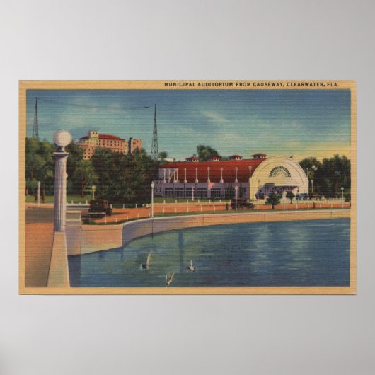 Poster Clearwater, Floride - Vue de la municipalité (Devant)