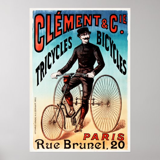 Poster Clement & Co Paris Cycles Tricycles Vélos Publicit (Devant)