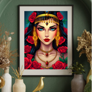 Poster Cleopatra Reine d'Égypte en somptueux somptueux