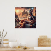 Poster Cleopatra reine en char (Cuisine)