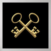 Poster Clés de St Peter en or "3D" (Devant)