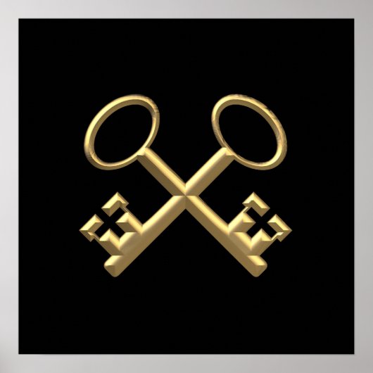 Poster Clés de St Peter en or "3D" (Devant)