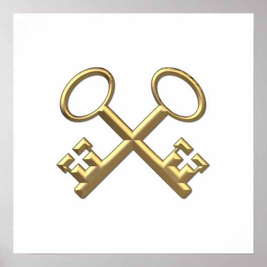 Poster Clés de St Peter en or "3D" (Devant)