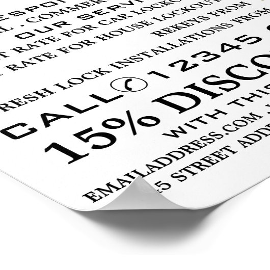 Poster Clés et cadenas, serrurerie Publicité (Coin)