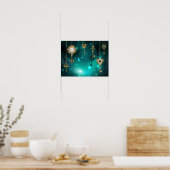 Poster Clés squelette antiques sur fond vert (Cuisine)