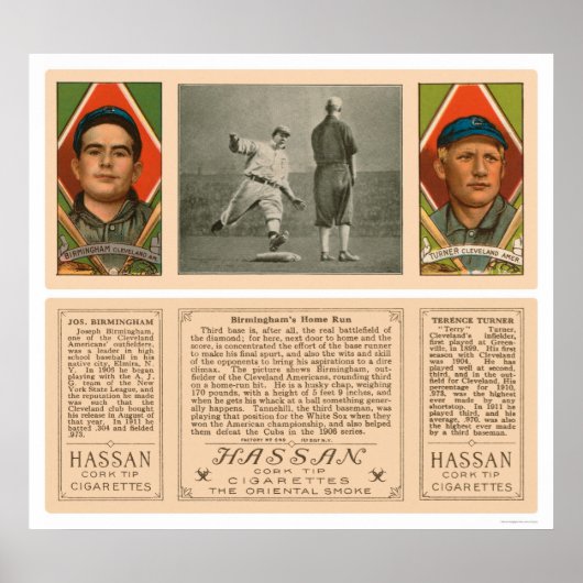 Poster Cleveland Indians Baseball 1912 (Devant)