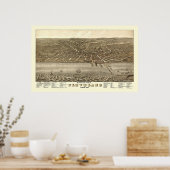 Poster Cleveland, OH Carte panoramique - 1877 (Cuisine)