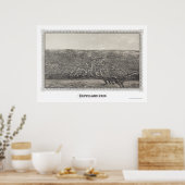 Poster Cleveland, OH Carte panoramique - 1887 (Cuisine)