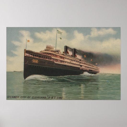 Poster Cleveland, OH - Steamer City de Cleveland (Devant)