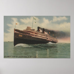 Poster Cleveland, OH - ville de vapeur de Cleveland