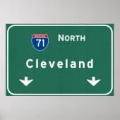 Poster Cleveland Ohio oh Autoroute Interstate Freeway : (Devant)