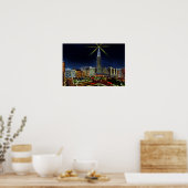 Poster Cleveland Ohio Skyline la nuit (Cuisine)