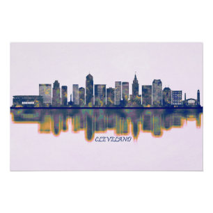 Poster Cleveland Skyline