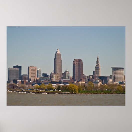 Poster Cleveland Skyline au printemps (Devant)