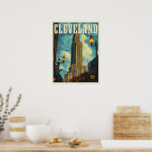 Poster Cleveland Vintage voyage (Cuisine)